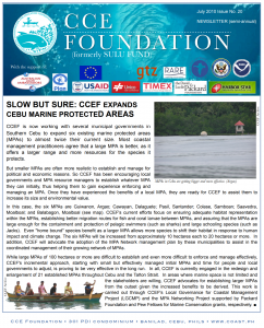 SLOW BUT SURE: CCEF EXPANDS CEBU MARINE PROTECTED AREAS