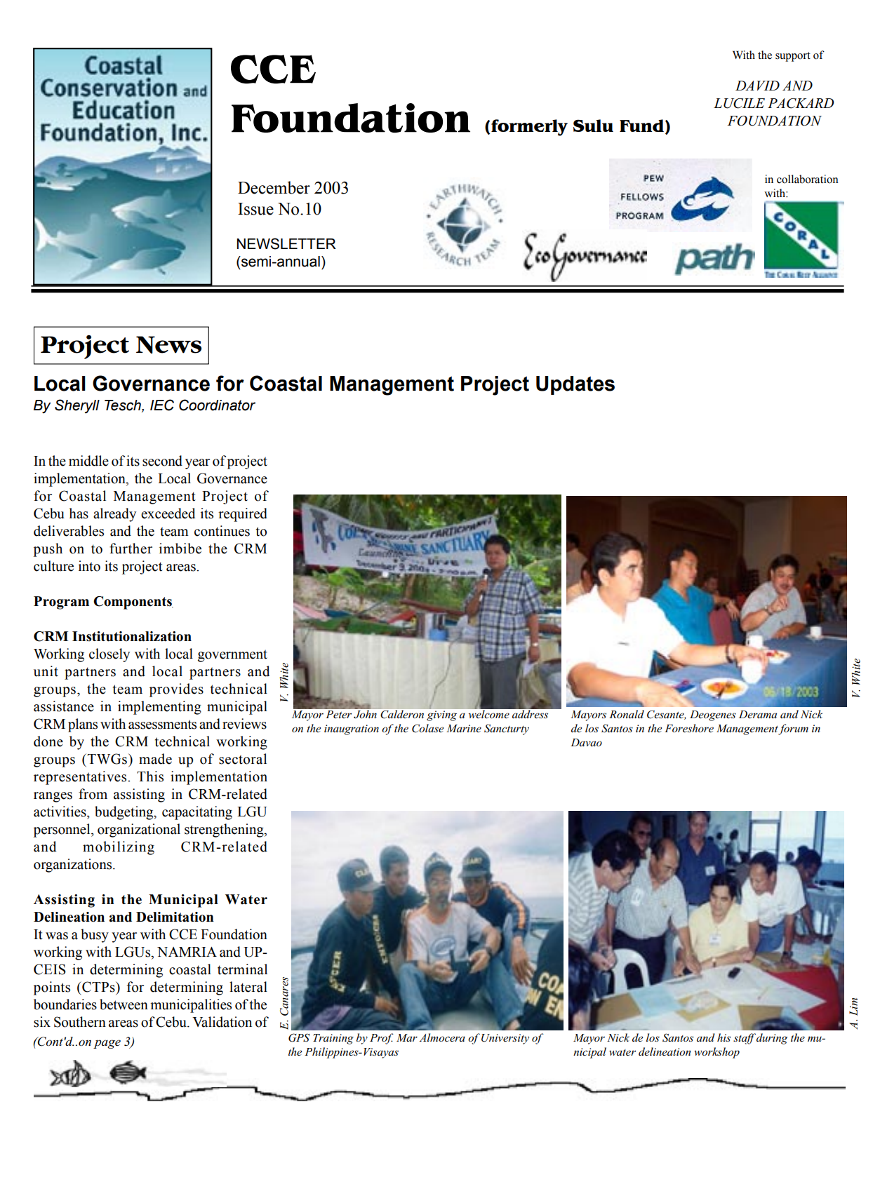 LOCAL GOVERNANCE FOR COASTAL MANAGEMENT PROJECT UPDATES