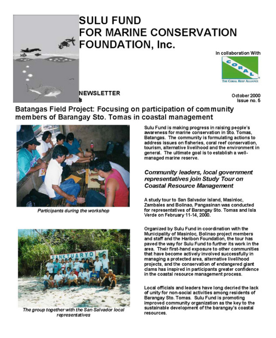 BATANGAS FIELD PROJECT: FOCUSING ON PARCIPATION OF COMMUNITY MEMBERS OF BRGY. SANTO TOMAS IN COASTAL MANAGEMENT