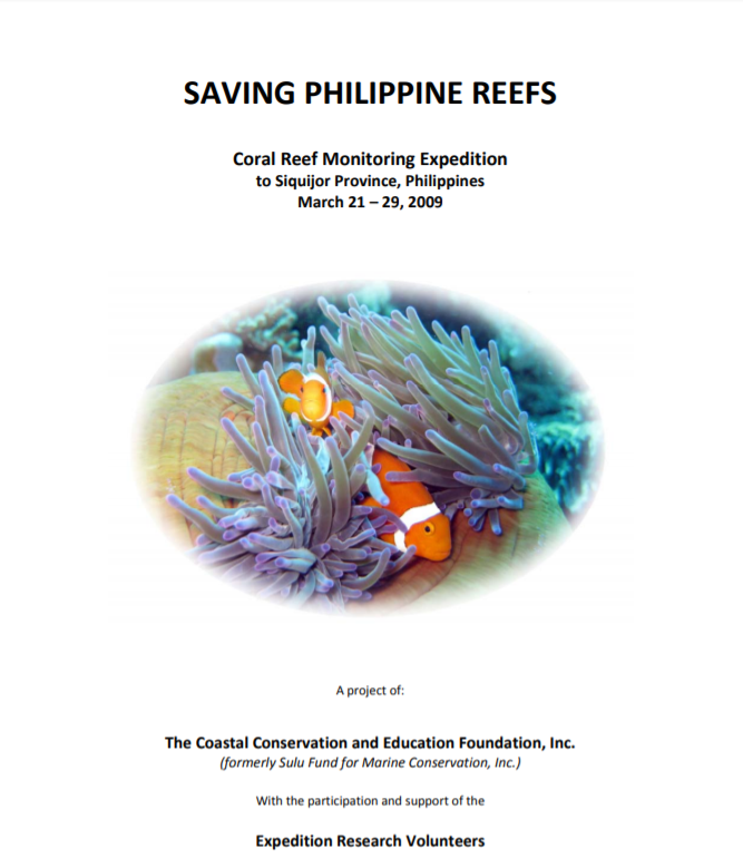 Summary Field Report: Saving Philippine Reefs: Coral Reef Monitoring Expedition to Siquijor Province, Philippines, March 21 – 29, 2009