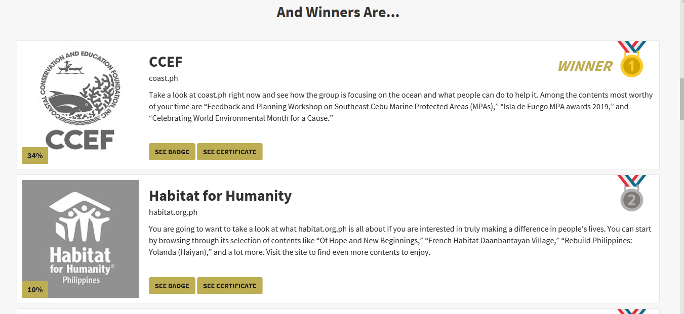 CCEF wins award during the 2019 Bimonthly Charity Campaign