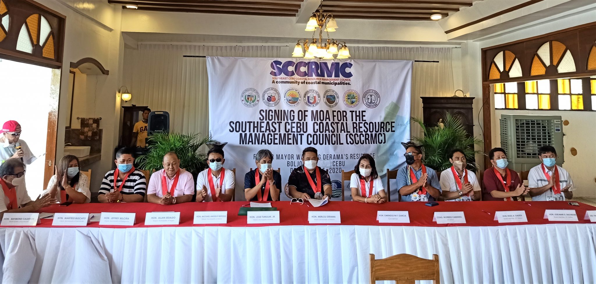 Signing of the Memorandum of Agreement for the Southeast Cebu Coastal Resource Management Council (Argao, Dalaguete,Alcoy, Oslob,Santander and Samboan)